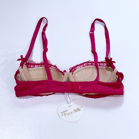 NEW Mimi Holliday 32B Silk Chiffon Padded Bra Leopard Fuschia Lingerie Demaris - Picture 4 of 11